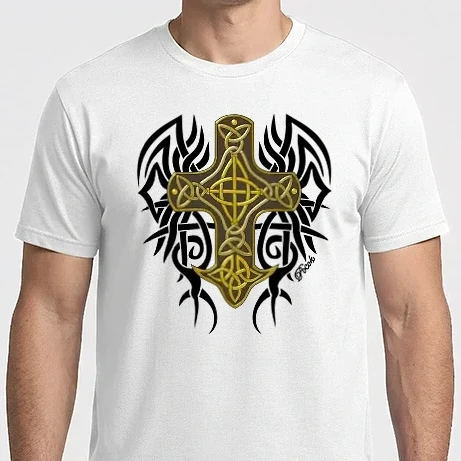 Férfi Imperial póló - Ír Kereszt és fekete tribal