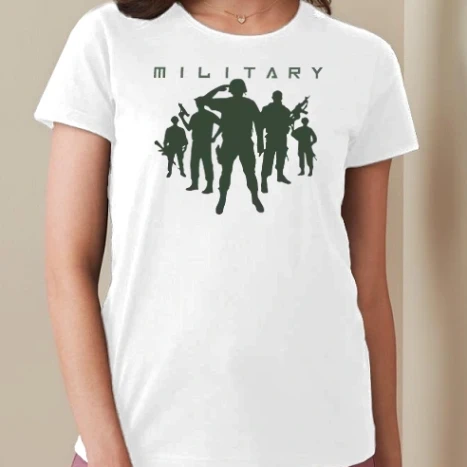 Női prémium kerek nyakú póló  - military green