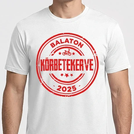 Férfi Imperial póló - Badge - Balaton Körbetekerve