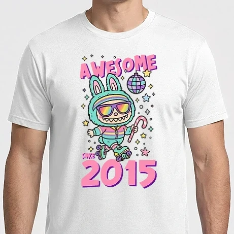 Férfi Imperial póló - Awesome since 2015 Labubu - 10 éves születésnapra