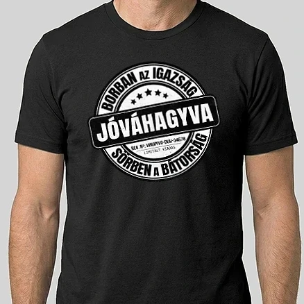 Férfi Alap póló - Jóváhagyva bélyegző - borban az igazság