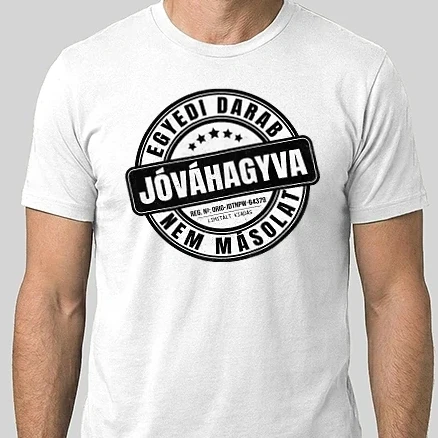 Férfi Alap póló - Jóváhagyva bélyegző - egyedi darab