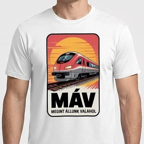 Férfi Imperial póló - MÁV - megint állunk valahol