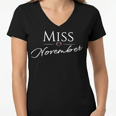 Női V-nyakú póló - Miss November