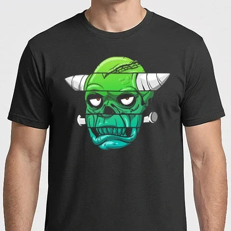 Férfi Imperial póló - Vágott zombi arc- Cut zombie head