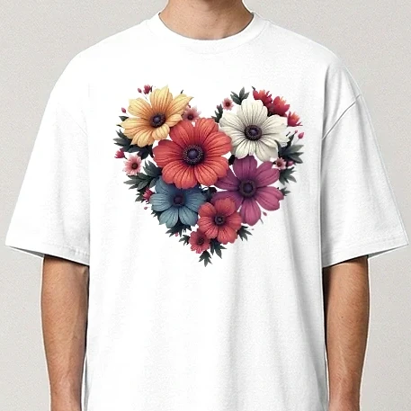 Oversize póló - Virágszív