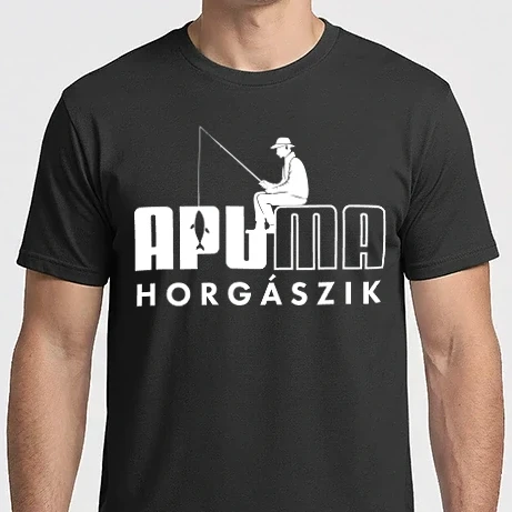 Férfi Imperial póló - Apuma: Horgászik - fehér
