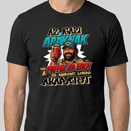 Férfi Alap póló - Bud Spencer - Az Apáknak csak a Puffin ad erőt