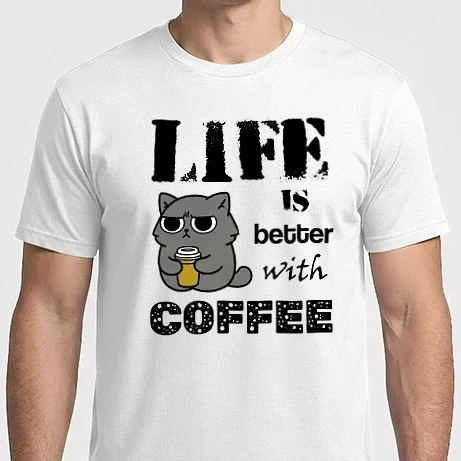 Férfi Imperial póló - life is better with coffee