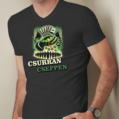 Férfi prémium fit V-nyakú póló - Csurran Cseppen