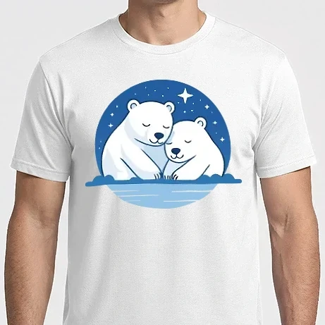 Férfi Imperial póló - Két aranyos jegesmedve - Szerelem
