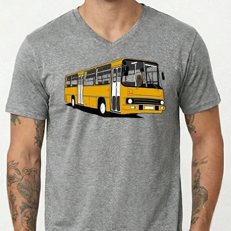 Férfi V-nyakú póló - Busz