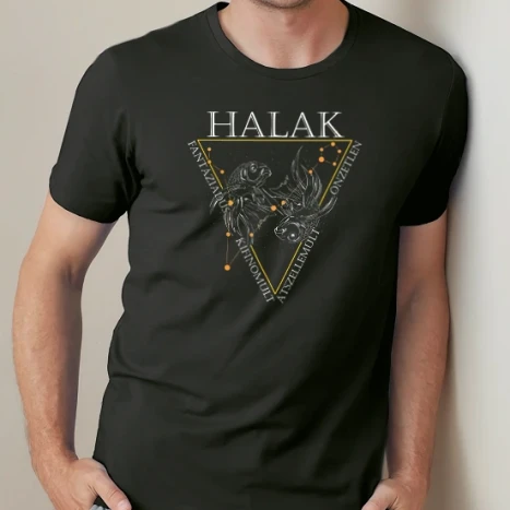 Férfi prémium fit kerek nyakú póló - Halak horoszkóp jellemzőkkel