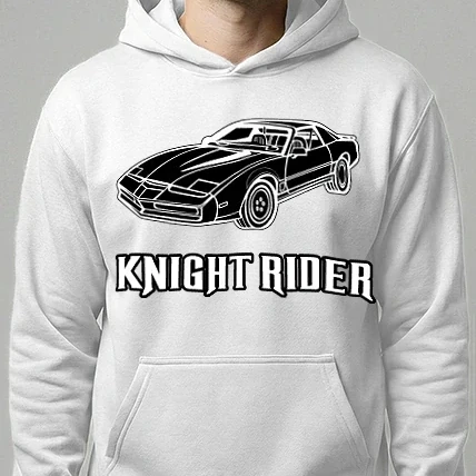 Férfi kapucnis pulóver - Knight Rider 4 fehér