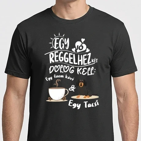 Férfi Imperial póló - Egy jó reggelhez két dolog kell(fehér)