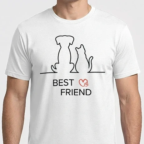 Férfi Imperial póló - Dog and cat best friend