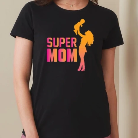 Női prémium kerek nyakú póló  - Supermom