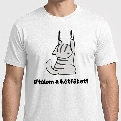 Férfi Imperial póló - Utálom a hétfőket! cica