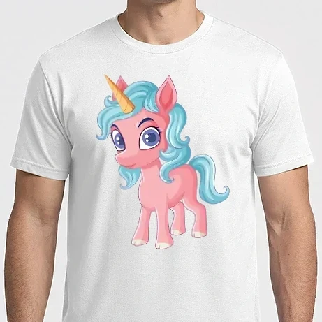 Férfi Imperial póló - pink unikornis rózsaszín mesefigura