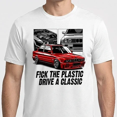 Férfi Imperial póló - BMW E30 F!CK THE PLASTIC DRIVE A CLASSIC