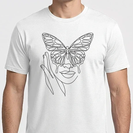 Férfi Imperial póló - Woman with butterfly