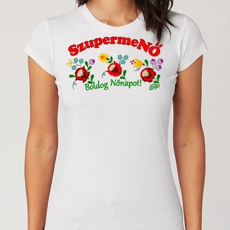 Női Alap póló - SzupermeNŐ Kalocsai minta B