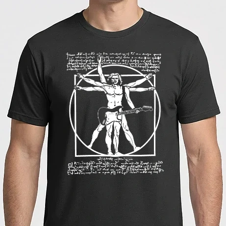 Férfi Imperial póló - Da Vinci - Gitározás - fehér minta