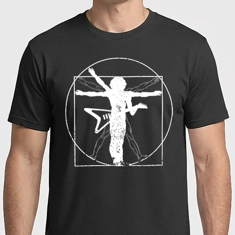 Férfi Imperial póló - Da Vinci - gitáros - fehér minta