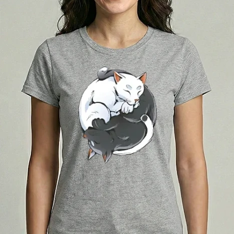 Női Imperial póló - Ying-Yang cat