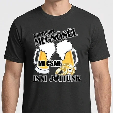 Férfi Imperial póló - a haverunk megnősul_fehér