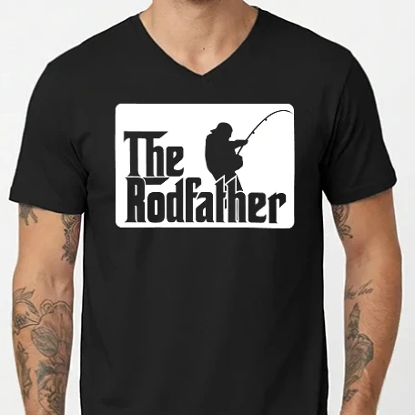 Férfi V-nyakú póló - The rodfather