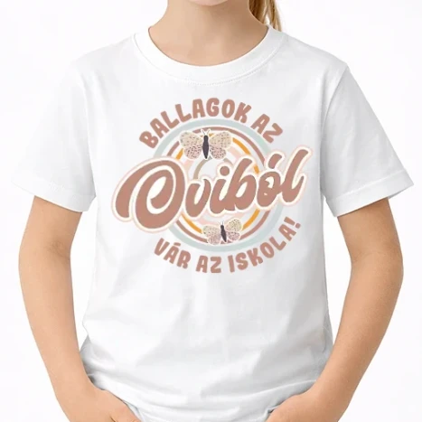 Uniszex gyerek Póló - Ballagok az oviból szivárvány