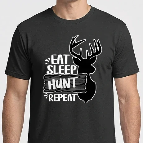 Férfi Imperial póló - eat sleep hunt fehér 
