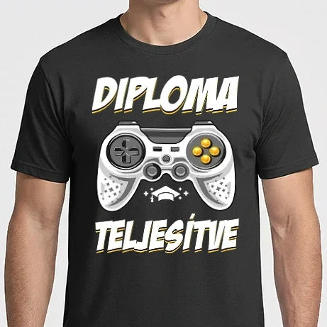 Férfi Imperial póló - Diploma teljesítve gamer Ballagás