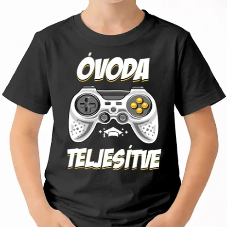 Uniszex gyerek Póló - Óvoda teljesítve gamer Ballagás