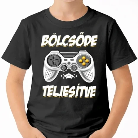 Uniszex gyerek Póló - Bölcsőde teljesítve gamer ballagás