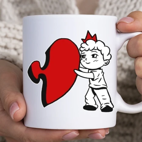 Fehér bögre - Puzzle Pár fiú