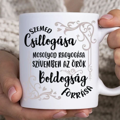 Fehér bögre - Szemed csillogása