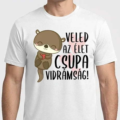 Férfi Imperial póló - Vidrák lány vidra fekete szöveg