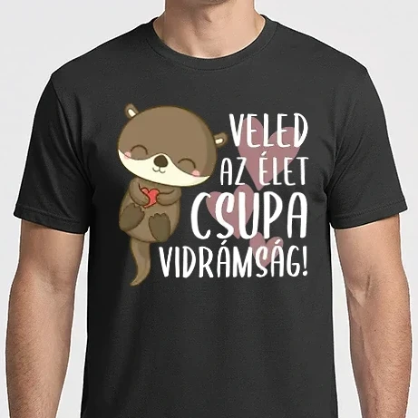 Férfi Imperial póló - Vidrák_lány vidra fehér szöveg
