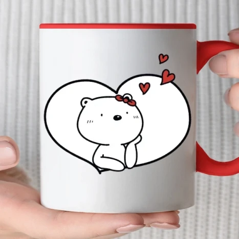 Színes bögre - Szerelmes maci