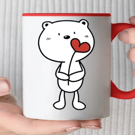 Színes bögre - Szerelmes maci