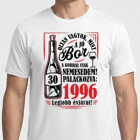 Férfi Imperial póló - MINT A JÓ BOR 30 éves fekete