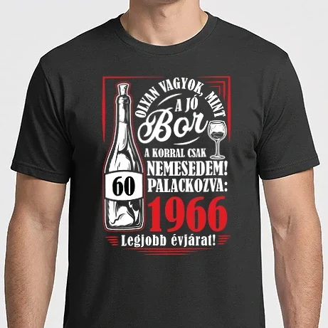 Férfi Imperial póló - MINT A JÓ BOR 60 éves fehér