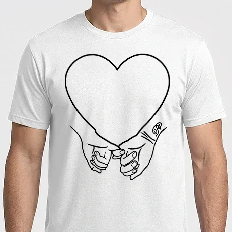 Férfi Imperial póló - Összefonódás szív kezekkel fekete