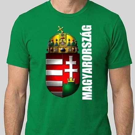 Férfi Alap póló - Magyarország (cimer, oldal felirat)