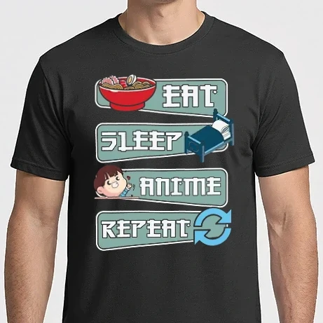 Férfi Imperial póló - Eat Sleep Anime Repeat