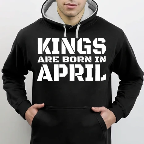 Férfi DUO kapucnis Pulcsi - Kings Are Born In April