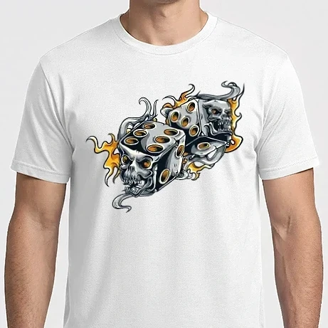 Férfi Imperial póló - Halálfejes dobókockák