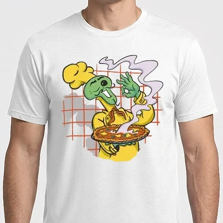 Férfi Imperial póló - Űrlény pizzával